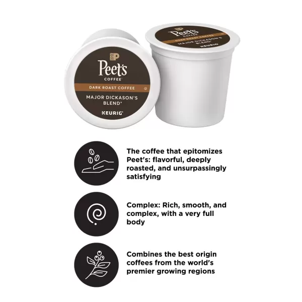 Peet's Coffee, Flavored Coffee K-Cup Pods for Keurig Brewers - Peppermint Mocha, 60 count , Light Roast