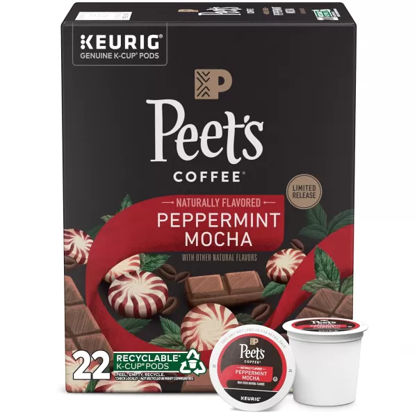 Peet's Coffee Flavored K-Cup Pods, Hazelnut Mocha  Single Serve Pods Compatible with Keurig Brewers