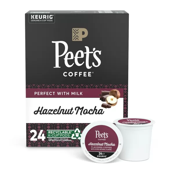 Peet's Coffee Flavored K-Cup Pods, Hazelnut Mocha  Single Serve Pods Compatible with Keurig Brewers