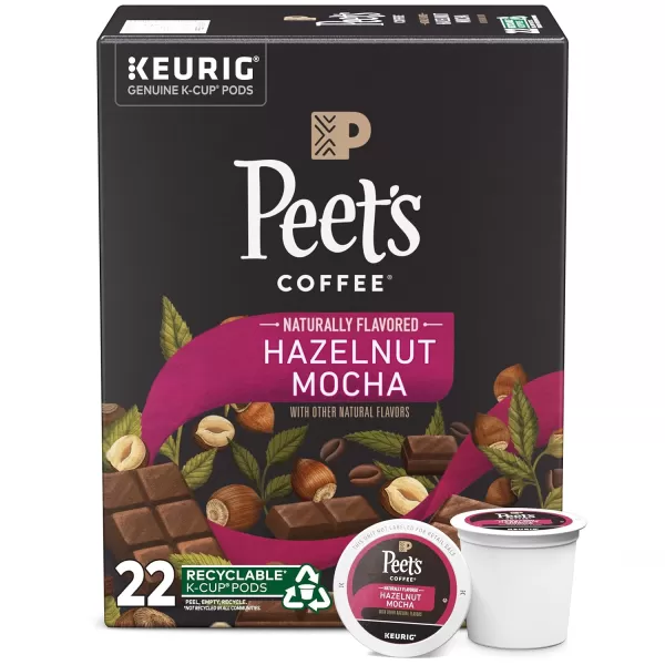 Peet's Coffee Flavored K-Cup Pods, Hazelnut Mocha  Single Serve Pods Compatible with Keurig Brewers