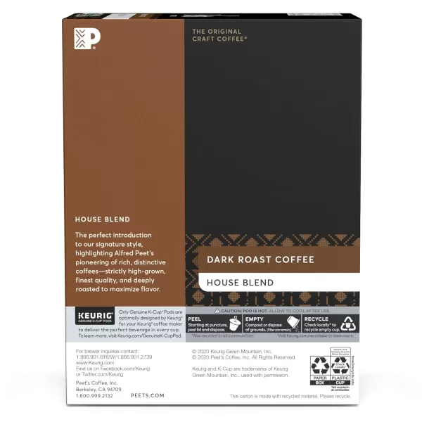 Peet's Coffee Flavored K-Cup Pods, Hazelnut Mocha  Single Serve Pods Compatible with Keurig Brewers