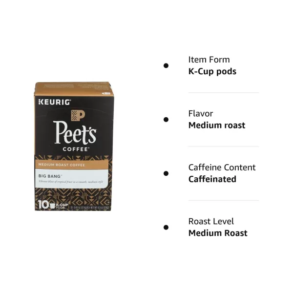 Peet's Coffee Flavored K-Cup Pods, Hazelnut Mocha  Single Serve Pods Compatible with Keurig Brewers
