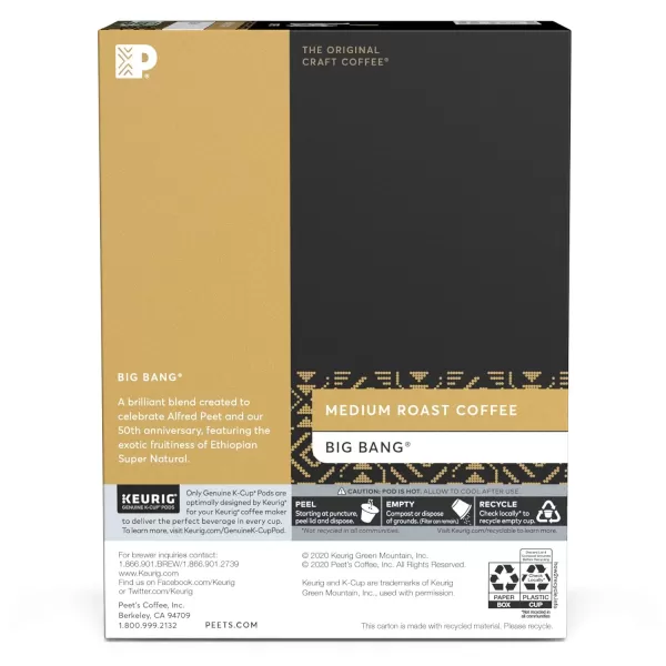 Peet's Coffee Flavored K-Cup Pods, Hazelnut Mocha  Single Serve Pods Compatible with Keurig Brewers