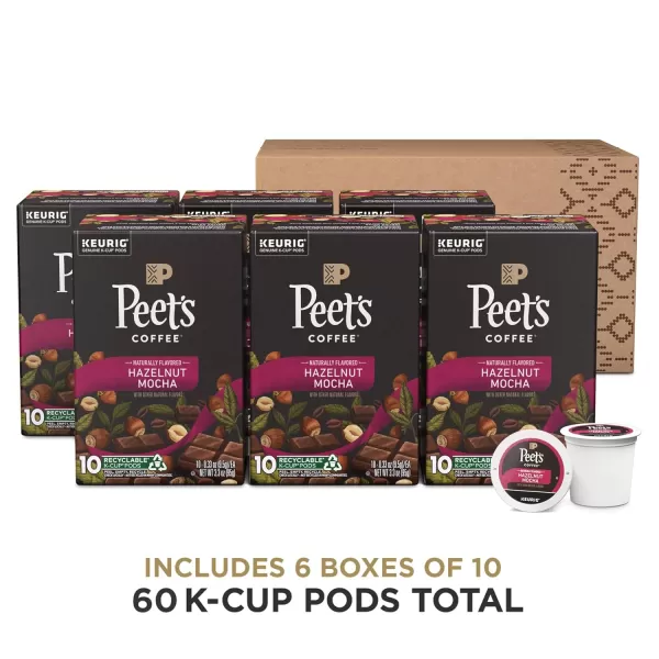 Peet's Coffee Flavored K-Cup Pods, Hazelnut Mocha  Single Serve Pods Compatible with Keurig Brewers
