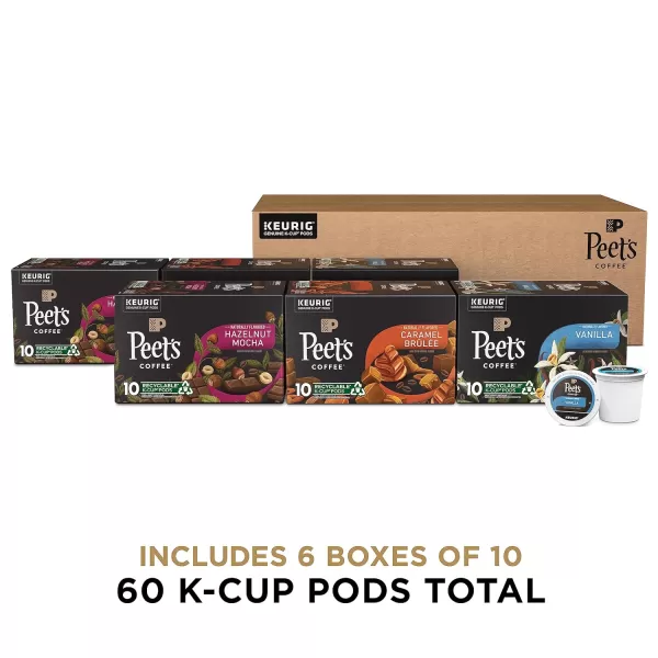 Peet's Coffee Flavored K-Cup Pods, Hazelnut Mocha  Single Serve Pods Compatible with Keurig Brewers