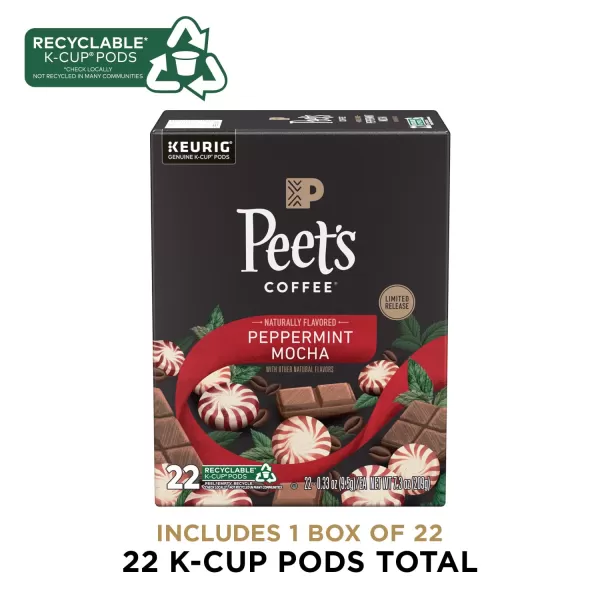 Peet's Coffee Flavored K-Cup Pods, Hazelnut Mocha  Single Serve Pods Compatible with Keurig Brewers