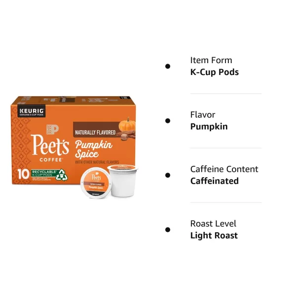 Peet's Coffee, Light Roast K-Cup Pods for Keurig Brewers - Luminosa Breakfast Blend, 10 Count 