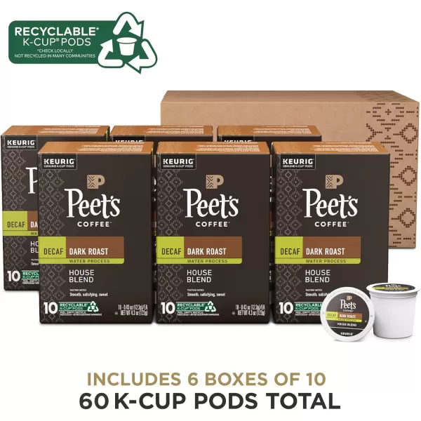 Peet's Coffee, Medium Roast Decaffeinated Coffee K-Cup Pods for Keurig Brewers - Decaf Especial 60 Count 