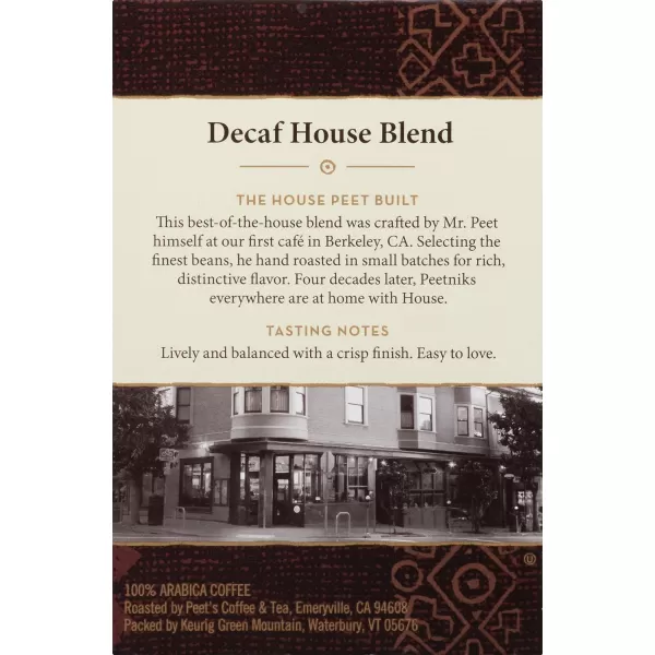 Peet's Coffee, Medium Roast Decaffeinated Coffee K-Cup Pods for Keurig Brewers - Decaf Especial 60 Count 