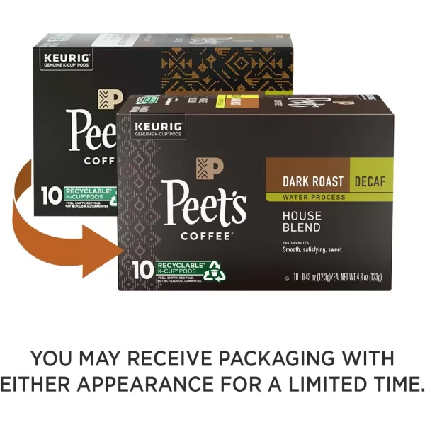 Peet's Coffee, Medium Roast Decaffeinated Coffee K-Cup Pods for Keurig Brewers - Decaf Especial 60 Count 