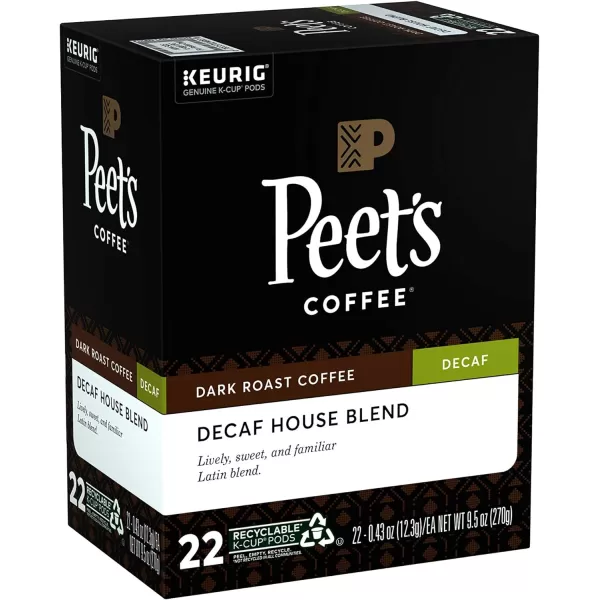 Peet's Coffee, Medium Roast Decaffeinated Coffee K-Cup Pods for Keurig Brewers - Decaf Especial 60 Count 