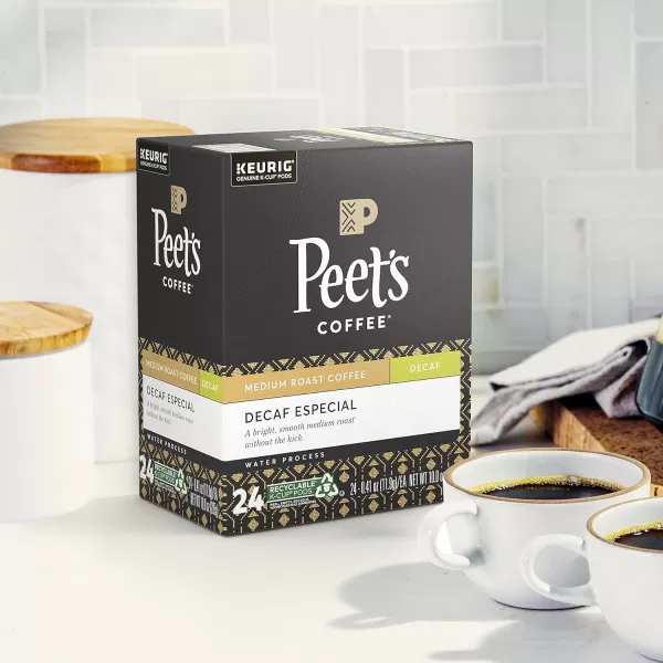 Peet's Coffee, Medium Roast Decaffeinated Coffee K-Cup Pods for Keurig Brewers - Decaf Especial 60 Count 