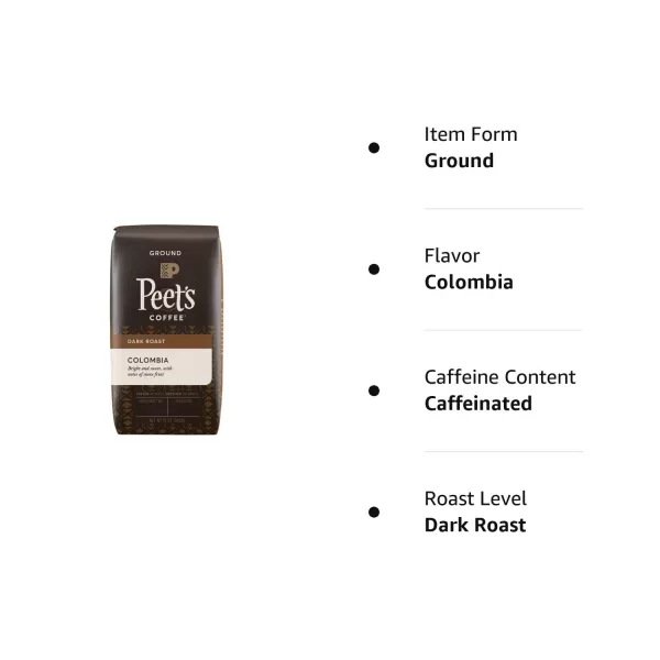 Peet's Coffee, Medium Roast Ground Coffee - Single Origin Brazil 18 Ounce Bag