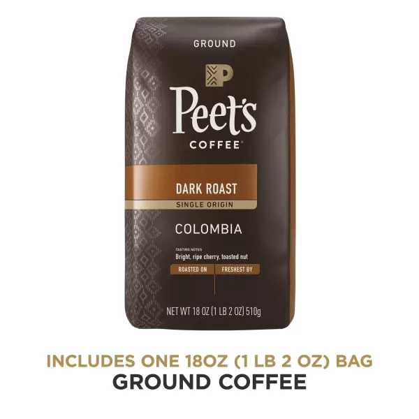 Peet's Coffee, Medium Roast Ground Coffee - Single Origin Brazil 18 Ounce Bag