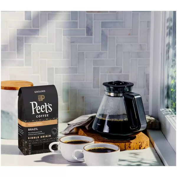 Peet's Coffee, Medium Roast Ground Coffee - Single Origin Brazil 18 Ounce Bag