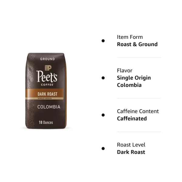 Peet's Coffee, Medium Roast Ground Coffee - Single Origin Brazil 18 Ounce Bag