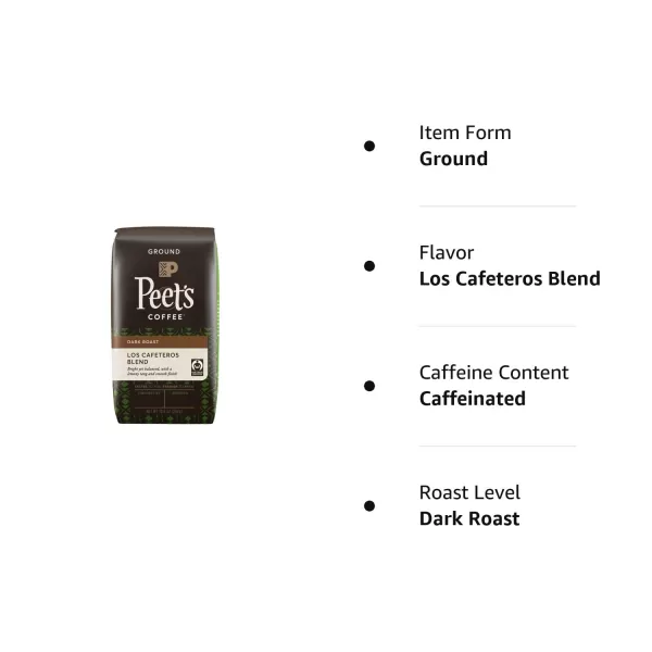 Peet's Coffee, Medium Roast Ground Coffee - Single Origin Brazil 18 Ounce Bag