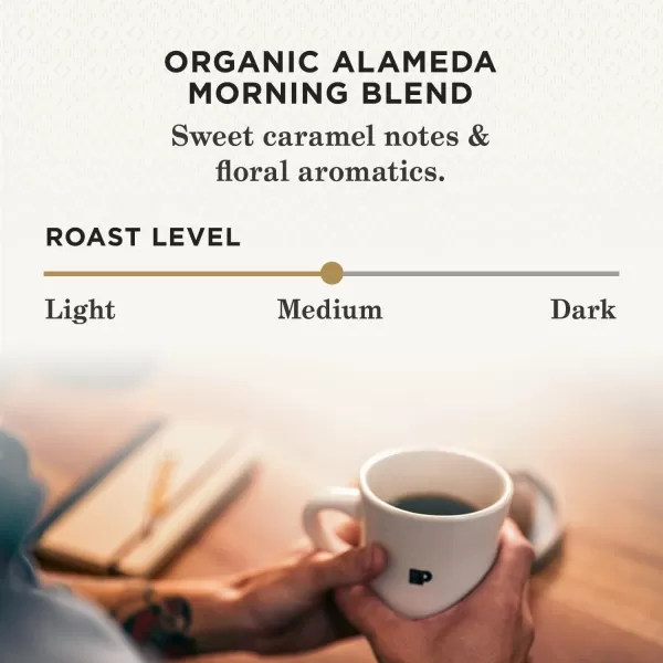 Peet's Coffee, Medium Roast Whole Bean Coffee - Organic Alameda Morning Blend 32 Ounce Bag, USDA Organic