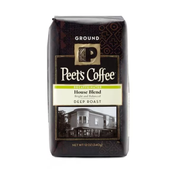 Peet's Coffee, Dark Roast Decaffeinated Ground Coffee - Decaf Major Dickason's Blend 10.5 Ounce Bag