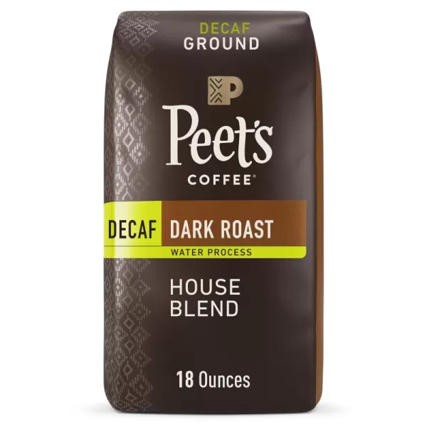 Peet's Coffee, Dark Roast Decaffeinated Ground Coffee - Decaf Major Dickason's Blend 10.5 Ounce Bag