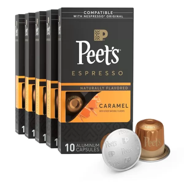 Peet's Coffee, Dark Roast Espresso Capsules, Caramel 100 Count 