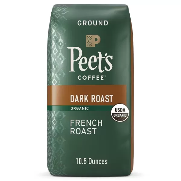 Peet's Coffee, Dark Roast Ground Coffee - Organic French Roast 18 Ounce Bag, USDA Organic