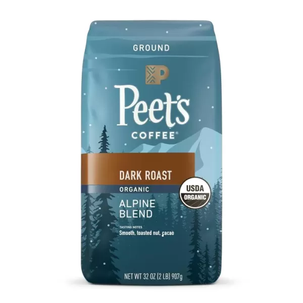 Peet's Coffee, Dark Roast Ground Coffee - Organic French Roast 18 Ounce Bag, USDA Organic