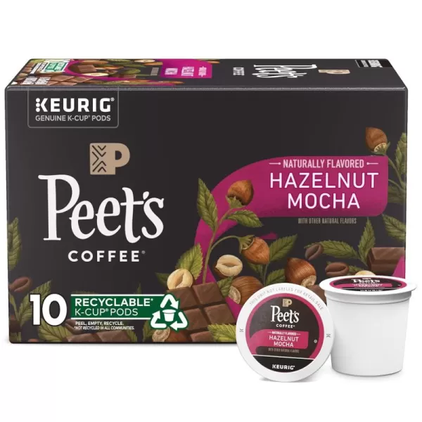 Peet's Coffee Flavored K-Cup Pods, Hazelnut Mocha  Single Serve Pods Compatible with Keurig Brewers