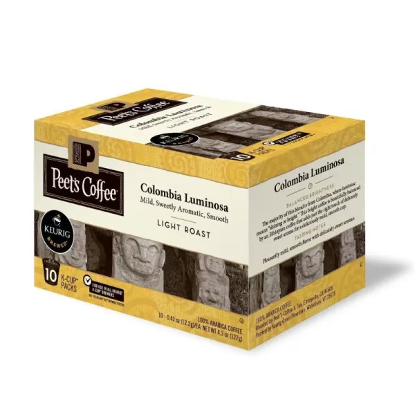 Peet's Coffee, Light Roast K-Cup Pods for Keurig Brewers - Luminosa Breakfast Blend, 10 Count 