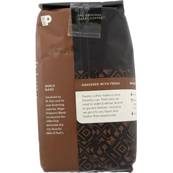 Peet's Coffee, Dark Roast Whole Bean Coffee - Major Dickason's Blend 18 Ounce Bag