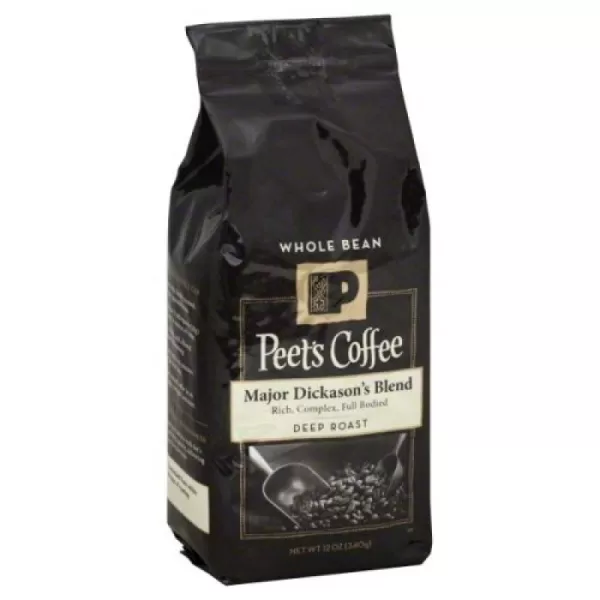 Peet's Coffee, Dark Roast Whole Bean Coffee - Major Dickason's Blend 18 Ounce Bag