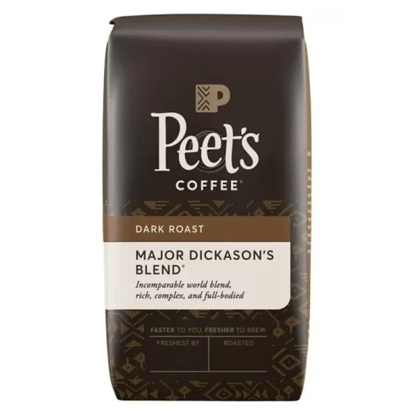 Peet's Coffee, Dark Roast Whole Bean Coffee - Major Dickason's Blend 18 Ounce Bag