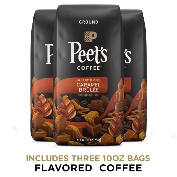 imagePeets Coffee Hazelnut Mocha Light Roast Ground Coffee  30 Ounces 3 Bags of 10 OuncesCaramel