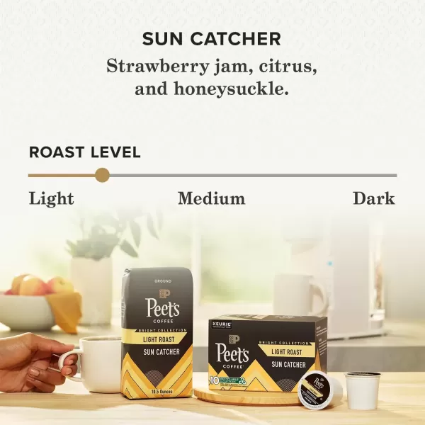 imagePeets Coffee Hazelnut Mocha Light Roast Ground Coffee  30 Ounces 3 Bags of 10 OuncesSun Catcher