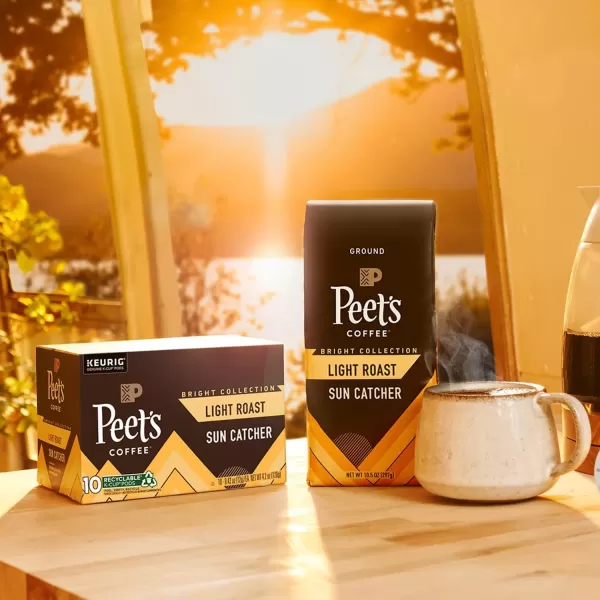 imagePeets Coffee Hazelnut Mocha Light Roast Ground Coffee  30 Ounces 3 Bags of 10 OuncesSun Catcher