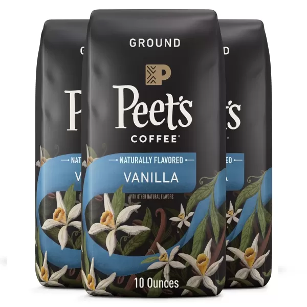 imagePeets Coffee Hazelnut Mocha Light Roast Ground Coffee  30 Ounces 3 Bags of 10 OuncesVanilla