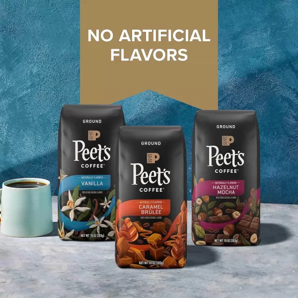 imagePeets Coffee Hazelnut Mocha Light Roast Ground Coffee  30 Ounces 3 Bags of 10 OuncesVanilla