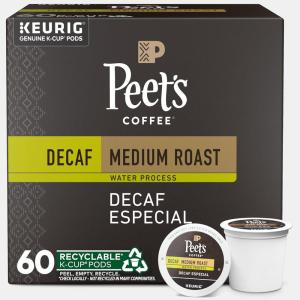 imagePeets Coffee Dark Roast Decaf Keurig KCup Pods  Decaf House Blend 32 Count 1 Box of 32 KCup PodsDecaf Especial  60 KCups