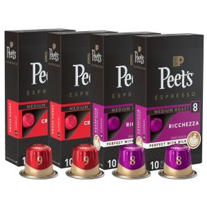 imagePeets Coffee Dark Roast Espresso Capsules Variety Pack Compatible with Nespresso Original Machine  Intensity 811 80 Count 8 Boxes of 10 Espresso CapsulesMedium Roast Variety Pack