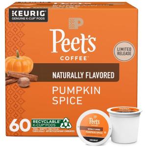 imagePeets Coffee Flavored Light Roast Keurig KCup Pods  Vanilla 60 Count 6 Boxes of 10 KCup PodsPumpkin