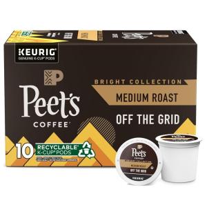 imagePeets Coffee Medium Roast KCup Coffee Pods for Keurig Coffee Machines  Off The Grid 10 Count 1 Box of 10 KCup Pods