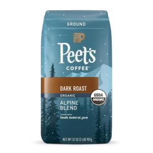 imagePeets Coffee USDA Organic Dark Roast Ground Coffee  Alpine Blend 32 Ounce BagAlpine Blend