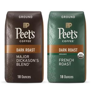 imagePeets Coffee USDA Organic Dark Roast Ground Coffee  Alpine Blend 32 Ounce BagMajor Dickasons and Organic French Roast