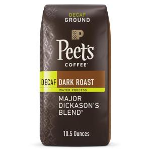 imagePeets Coffee Dark Roast Ground Coffee  Decaf Major Dickasons Blend 105 Ounce BagDecaf Major Dickasons