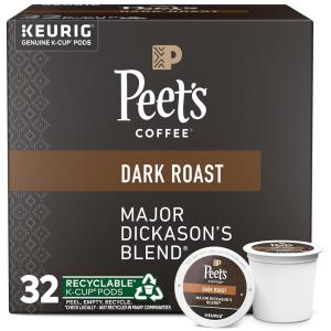 imagePeets Coffee Dark Roast Keurig KCup Pods  Major Dickasons Blend 32 Count 1 Box of 32 KCup PodsMajor Dickasons