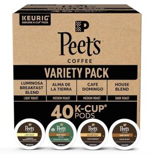 imagePeets Coffee Keurig KCup Pods Dark Roast Variety Pack  Major Dickasons Blend French Roast Organic Alma De La Tierra House Blend 40 Count 4 Boxes of 10 KCup PodsVariety Pack