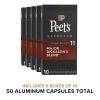 imagePeets Coffee Dark Roast Espresso Capsules Compatible with Nespresso Original Machines  Major Dickasons Blend Intensity 11 50 Count 5 Boxes of 10 Espresso Capsules