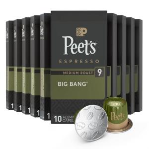 imagePeets Coffee Medium Roast Espresso Capsules Compatible with Nespresso Original Machines  Big Bang Intensity 9 100 Count 10 Boxes of 10 Espresso Capsules