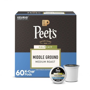 image:imagePeets Coffee Medium Roast Keurig KCup Pods 100 Arabica Coffee  Middle Ground 60 Count 6 Boxes of 10 Pods