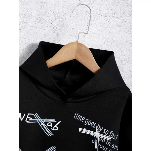 WDIRARA Boy's Cartoon Print Graphic Long Sleeve Sweatshirt Hoodie Reflective Top